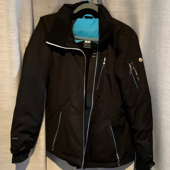 Obermeyer Women Black and Blue Ski Insulated Jacket size 8 - Picture 1 of 16